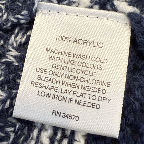 Hannah blue white long line open front knit cardigan SZ M - Picture 6 of 11